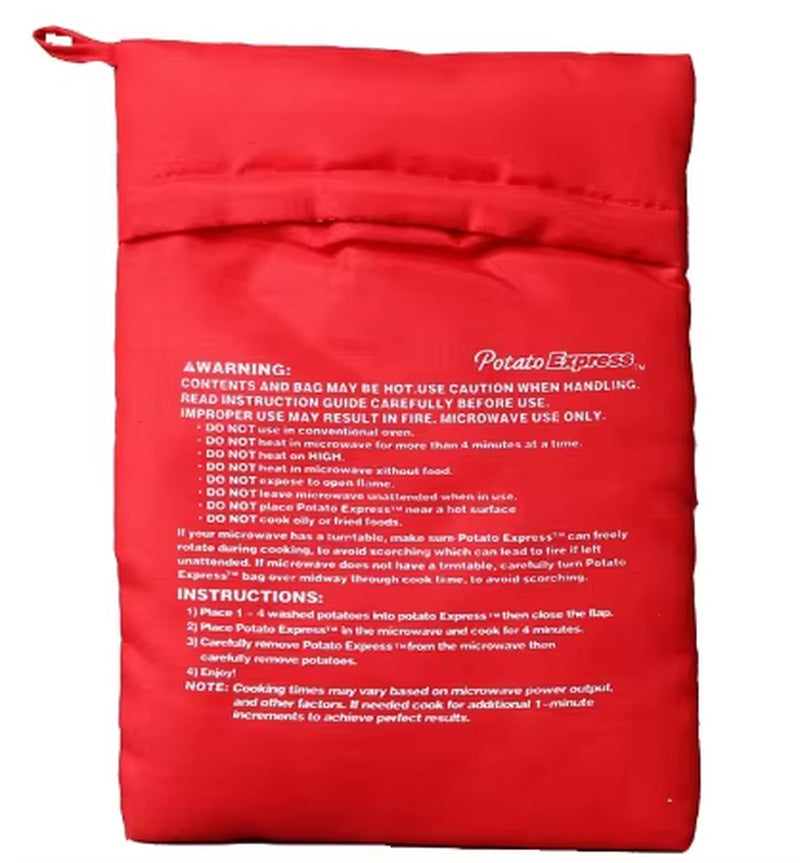 Microwave Potato Bag Reusable Express Microwave Potato Cooker Bag Baked Potato Cooker Perfect Potatoes 4 Minutes Red Baked Pouch