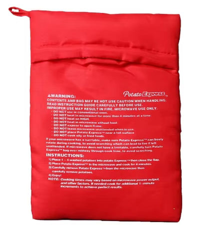 Microwave Potato Bag Reusable Express Microwave Potato Cooker Bag Baked Potato Cooker Perfect Potatoes 4 Minutes Red Baked Pouch