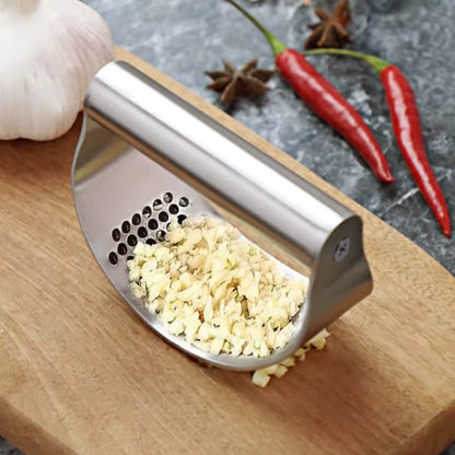 Manual Stainless Steel Garlic Press, Garlic Chopped Ginger Crusher for Fruit Vegetable Tools Kitchen Accessories