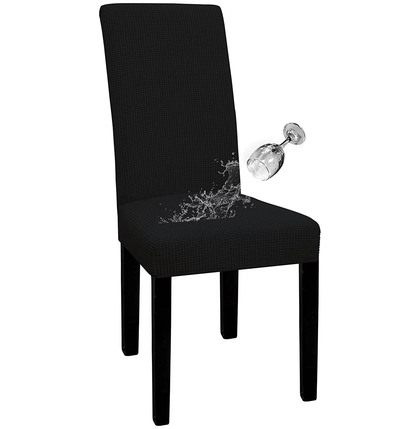 Waterproof Adjustable Chair Covers Set Dining Room Stretch Jacquard Spandex Seat Slipcover Removable High Back Chairs Cover