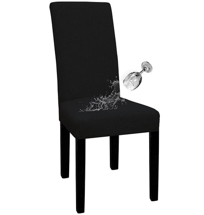 Waterproof Adjustable Chair Covers Set Dining Room Stretch Jacquard Spandex Seat Slipcover Removable High Back Chairs Cover