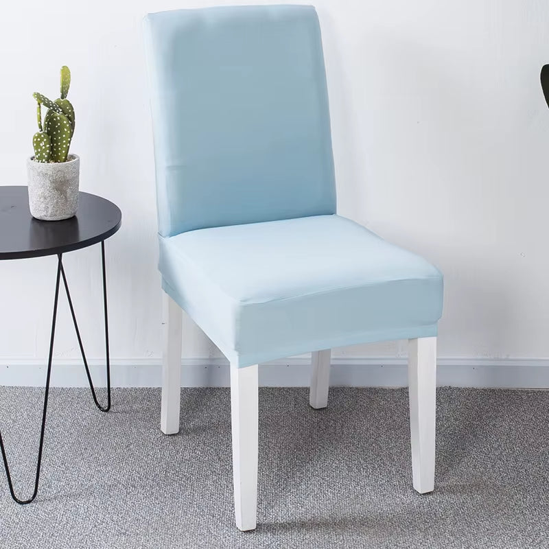Dining Room Lycra Spandex Chair Cover Stretch White Chair Seat Slip Cover Removable for Kitchen Restaurant Chair Covers Wedding