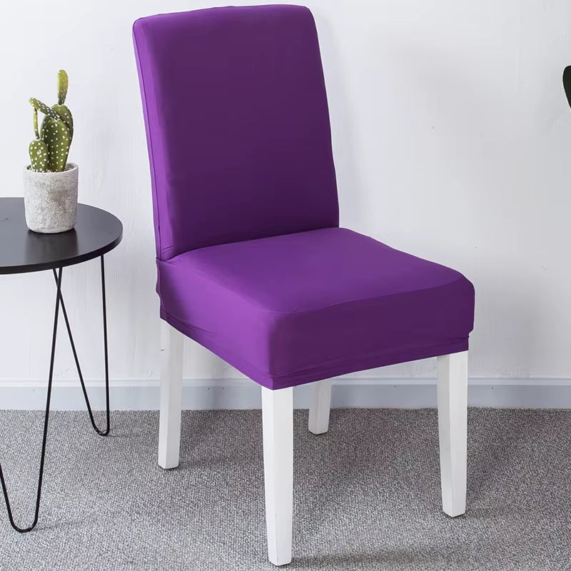 Dining Room Lycra Spandex Chair Cover Stretch White Chair Seat Slip Cover Removable for Kitchen Restaurant Chair Covers Wedding