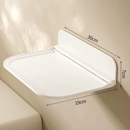 Folding Wall Mounted Shelf Saving Space Foldable Storage Rack Punch-Free Phone Holder Wifi Router Storage Tray Bathroomorganizer