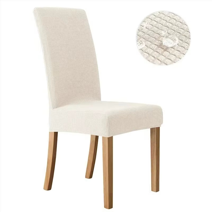 Waterproof Adjustable Chair Covers Set Dining Room Stretch Jacquard Spandex Seat Slipcover Removable High Back Chairs Cover