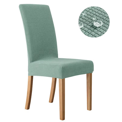 Waterproof Adjustable Chair Covers Set Dining Room Stretch Jacquard Spandex Seat Slipcover Removable High Back Chairs Cover