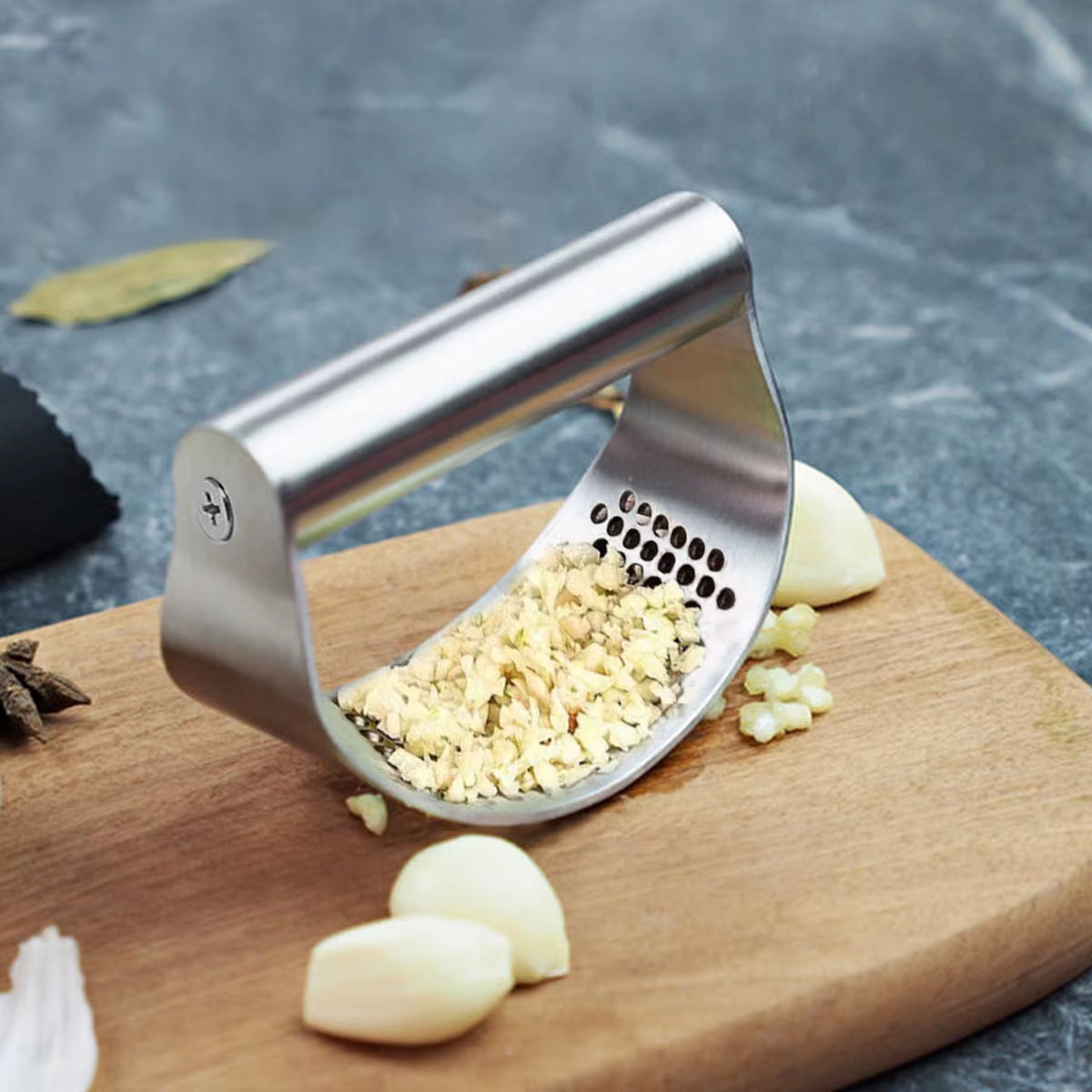 Manual Stainless Steel Garlic Press, Garlic Chopped Ginger Crusher for Fruit Vegetable Tools Kitchen Accessories
