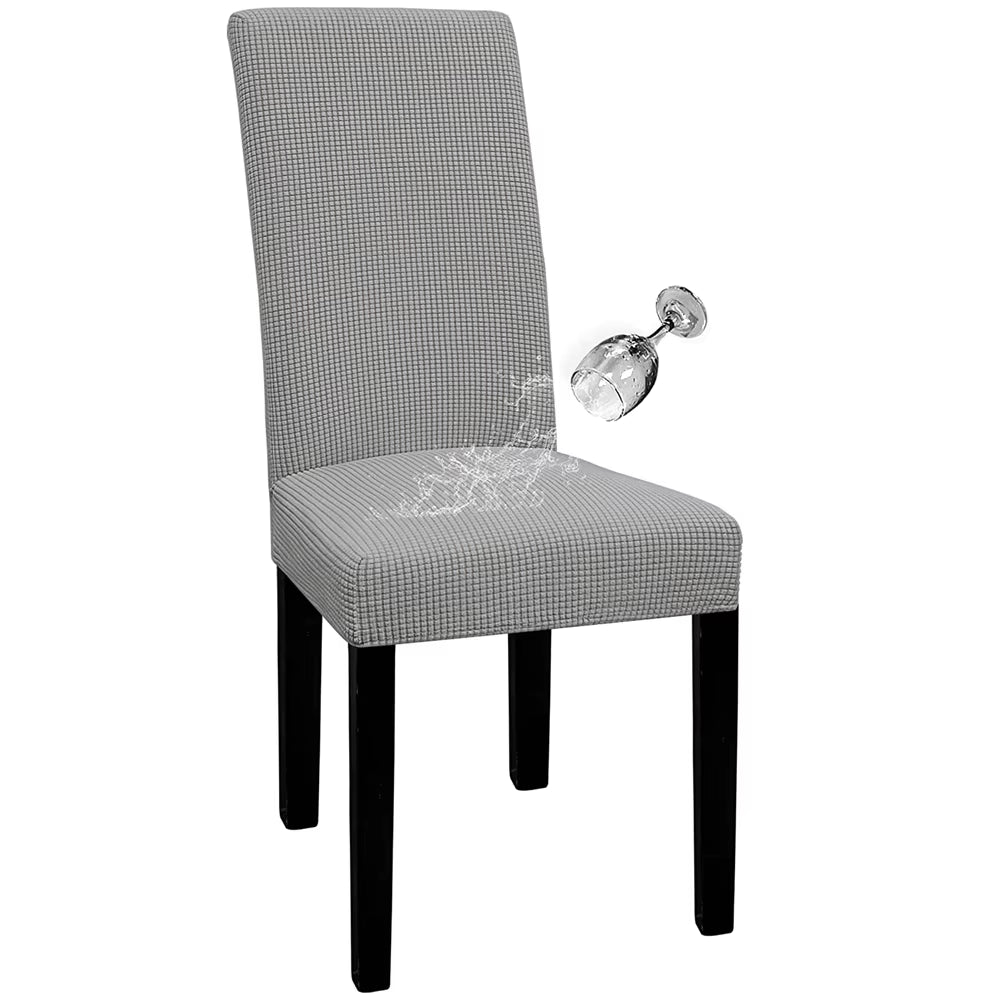 Waterproof Adjustable Chair Covers Set Dining Room Stretch Jacquard Spandex Seat Slipcover Removable High Back Chairs Cover