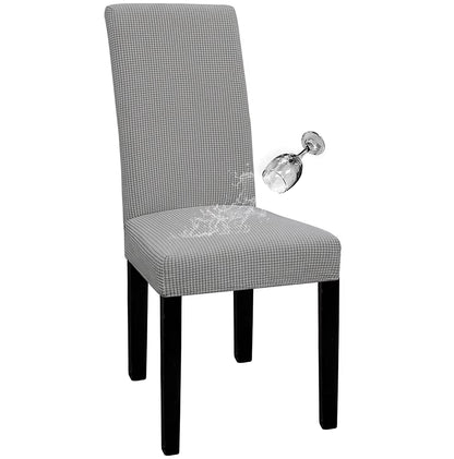Waterproof Adjustable Chair Covers Set Dining Room Stretch Jacquard Spandex Seat Slipcover Removable High Back Chairs Cover