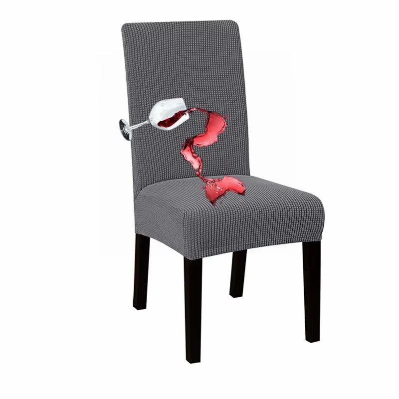Waterproof Adjustable Chair Covers Set Dining Room Stretch Jacquard Spandex Seat Slipcover Removable High Back Chairs Cover
