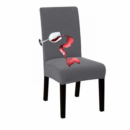Waterproof Adjustable Chair Covers Set Dining Room Stretch Jacquard Spandex Seat Slipcover Removable High Back Chairs Cover