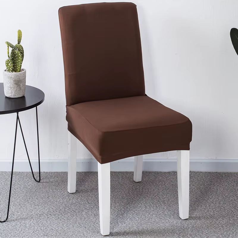 Dining Room Lycra Spandex Chair Cover Stretch White Chair Seat Slip Cover Removable for Kitchen Restaurant Chair Covers Wedding