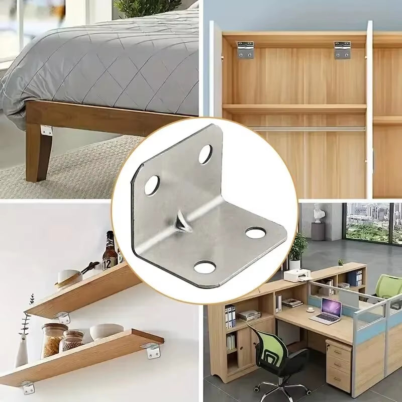 20Pcs Angle Iron Board Table, Chair, Cabinet, Wardrobe, Fixed Connector, 90-Degree Angle Iron Plate Bracket