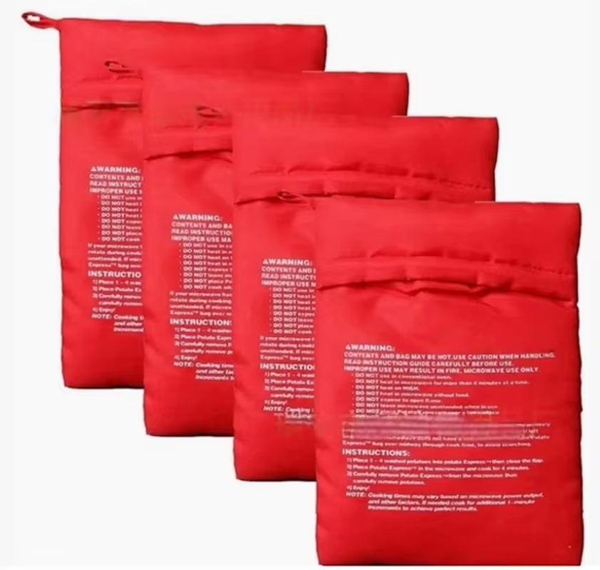 Microwave Potato Bag Reusable Express Microwave Potato Cooker Bag Baked Potato Cooker Perfect Potatoes 4 Minutes Red Baked Pouch