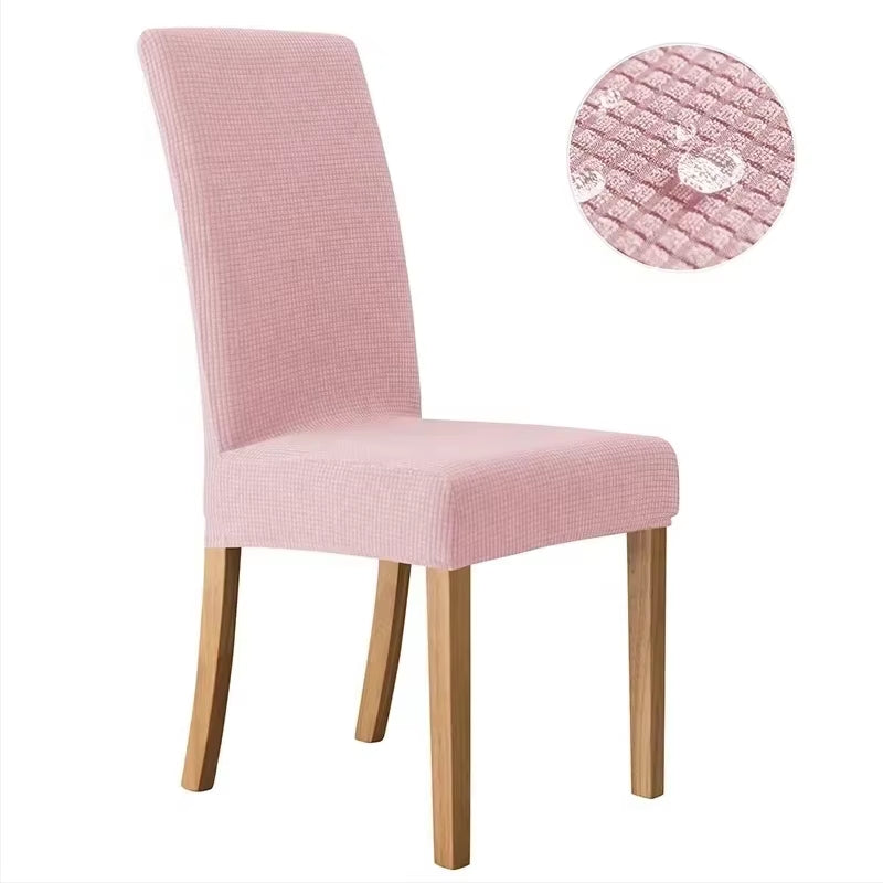 Waterproof Adjustable Chair Covers Set Dining Room Stretch Jacquard Spandex Seat Slipcover Removable High Back Chairs Cover