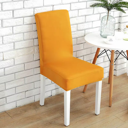 Dining Room Lycra Spandex Chair Cover Stretch White Chair Seat Slip Cover Removable for Kitchen Restaurant Chair Covers Wedding
