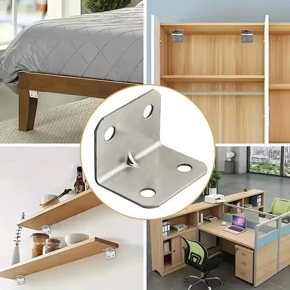 20Pcs Angle Iron Board Table, Chair, Cabinet, Wardrobe, Fixed Connector, 90-Degree Angle Iron Plate Bracket
