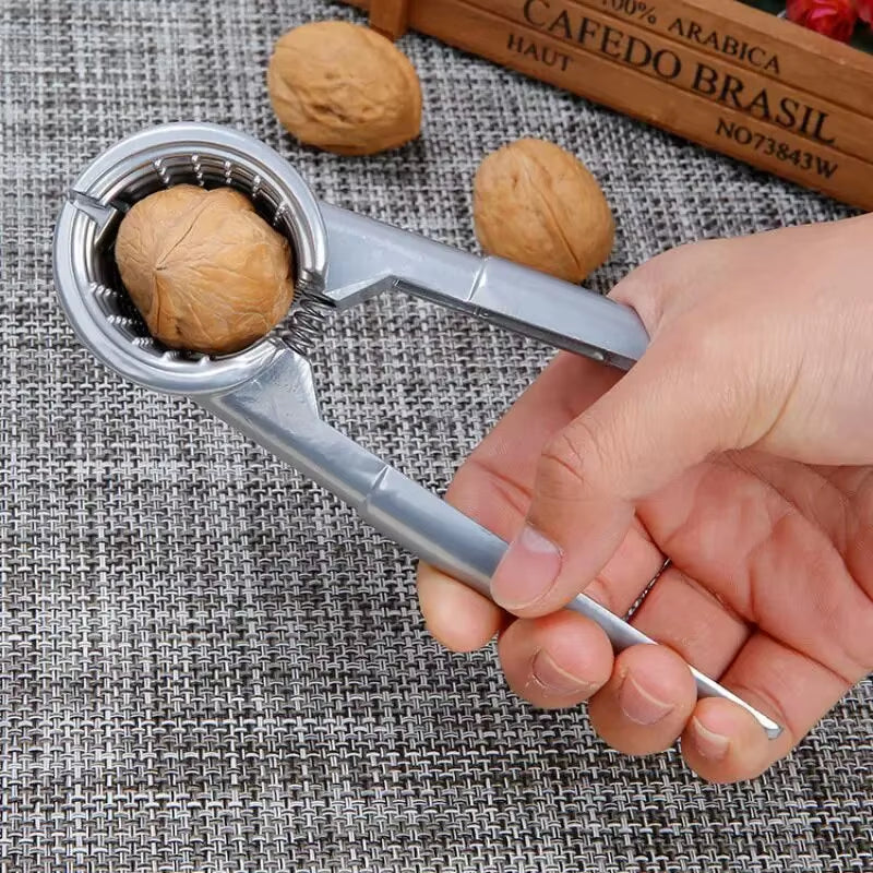 1Pc Silvery Metal Multi Functional Walnut Clip Household Nut Shelling Tools Suitable for Walnuts Chestnuts and Hazelnut