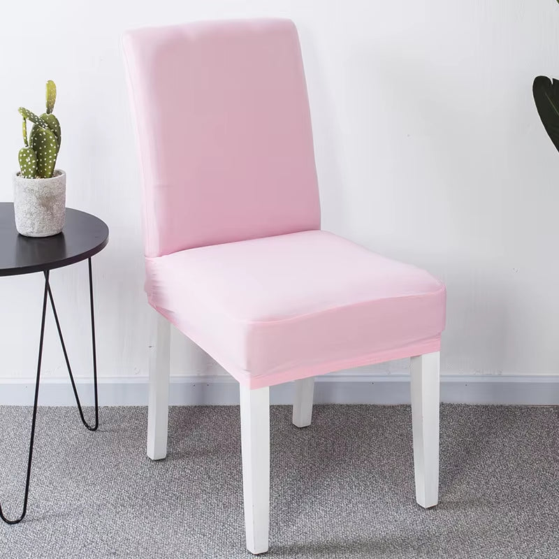 Dining Room Lycra Spandex Chair Cover Stretch White Chair Seat Slip Cover Removable for Kitchen Restaurant Chair Covers Wedding