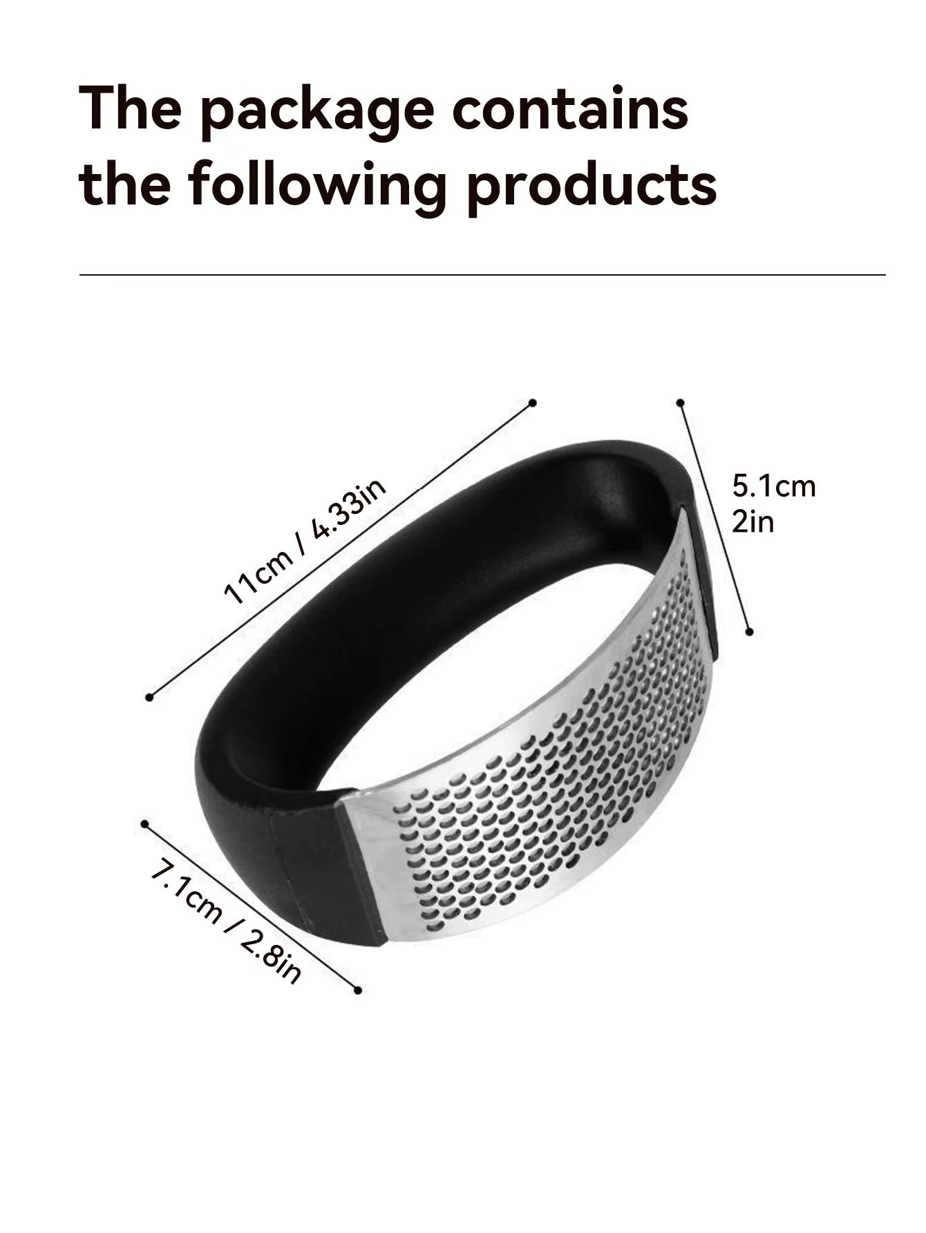 Manual Stainless Steel Garlic Press, Garlic Chopped Ginger Crusher for Fruit Vegetable Tools Kitchen Accessories