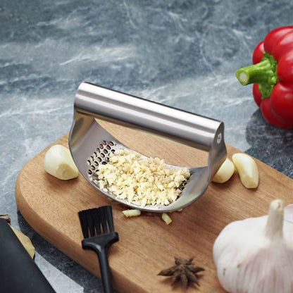 Manual Stainless Steel Garlic Press, Garlic Chopped Ginger Crusher for Fruit Vegetable Tools Kitchen Accessories