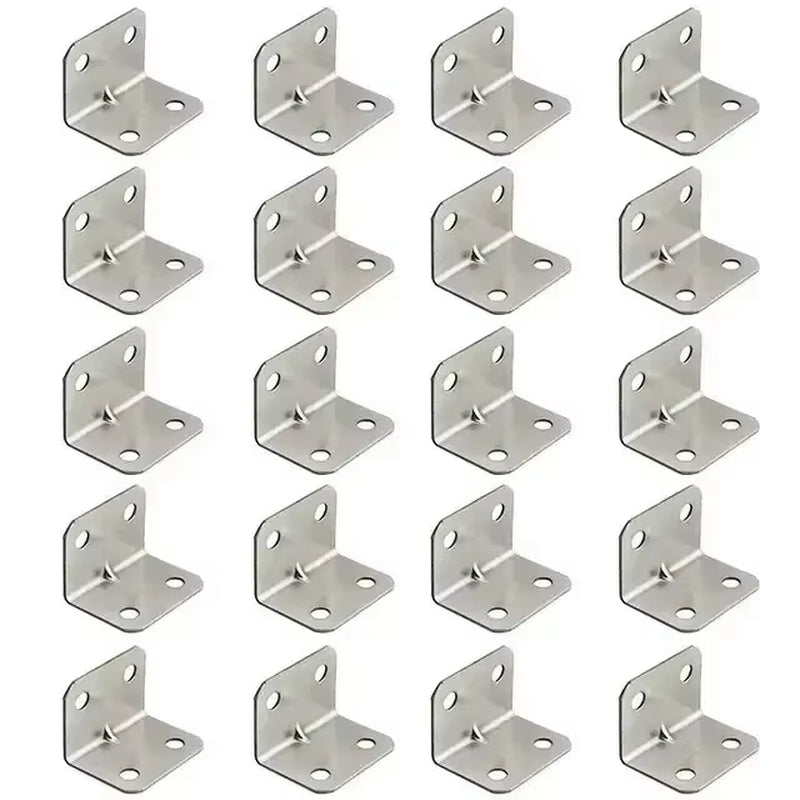 20Pcs Angle Iron Board Table, Chair, Cabinet, Wardrobe, Fixed Connector, 90-Degree Angle Iron Plate Bracket