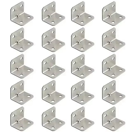 20Pcs Angle Iron Board Table, Chair, Cabinet, Wardrobe, Fixed Connector, 90-Degree Angle Iron Plate Bracket