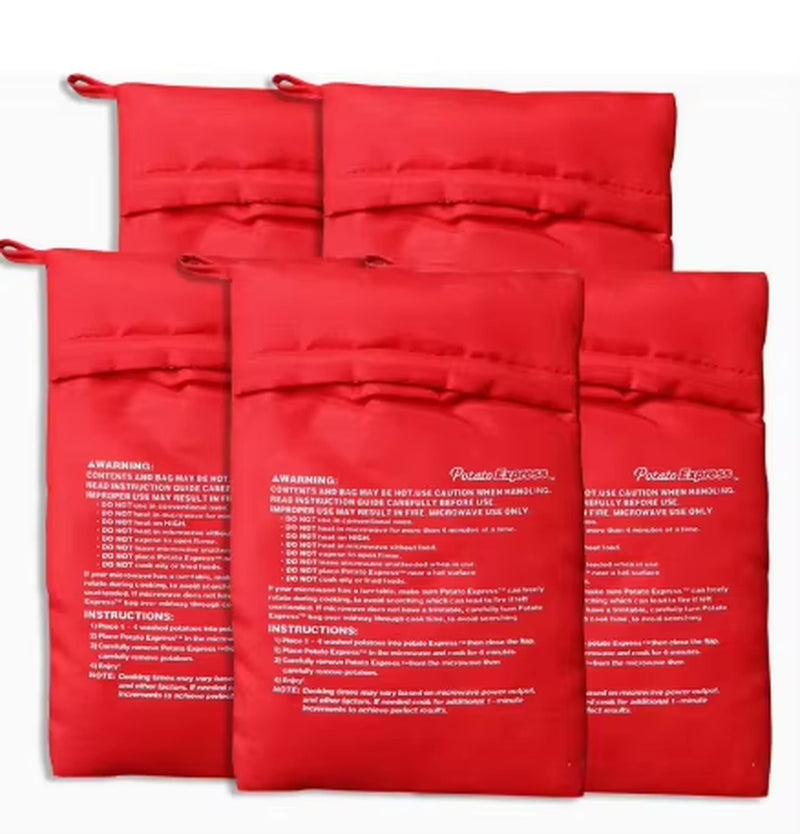 Microwave Potato Bag Reusable Express Microwave Potato Cooker Bag Baked Potato Cooker Perfect Potatoes 4 Minutes Red Baked Pouch