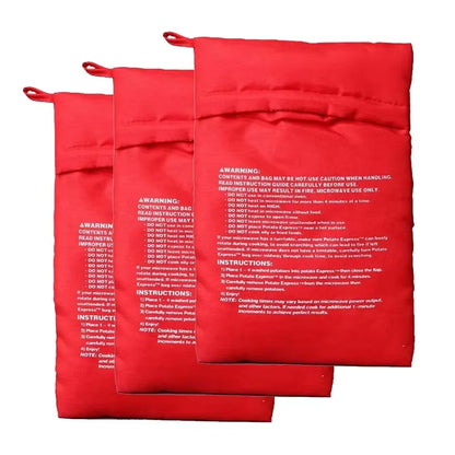 Microwave Potato Bag Reusable Express Microwave Potato Cooker Bag Baked Potato Cooker Perfect Potatoes 4 Minutes Red Baked Pouch