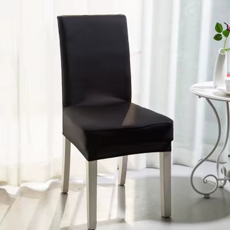 Dining Room Lycra Spandex Chair Cover Stretch White Chair Seat Slip Cover Removable for Kitchen Restaurant Chair Covers Wedding